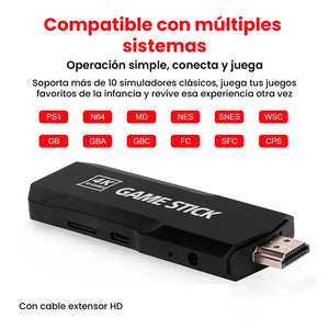 Consola GameStick® 4K (+34.000 juegos de 35 Consolas) + 2 mandos