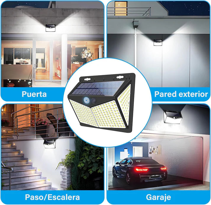 pack 3 Lampara Solar Led con Sensor de Movimiento
